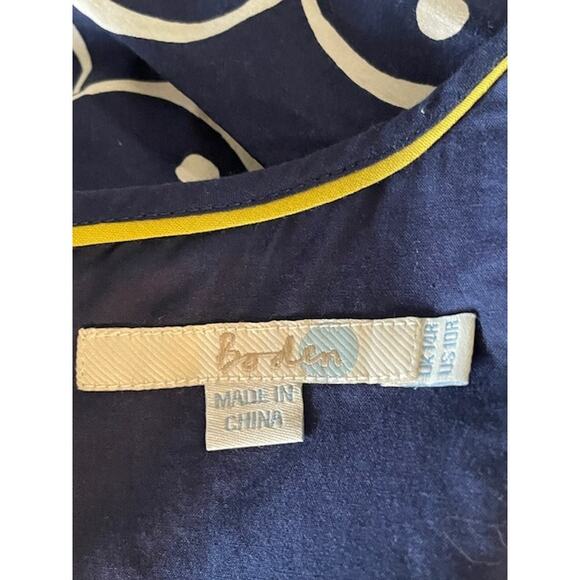 Boden Women's‎ Size 10 Sleeveless Dress Blue / White 100% Cotton - Picture 4 of 5